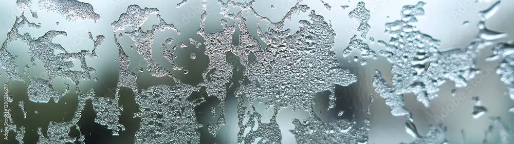 Leinwandbilder closeup view of an intricately patterned frozen surface with delicate frost crystals forming a beaut