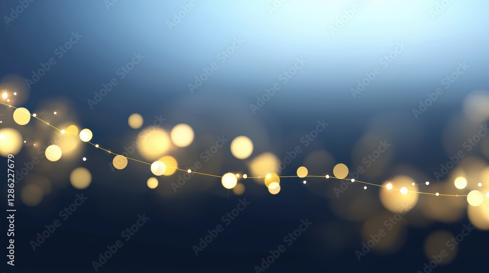 Poster twinkling string lights create a magical ambiance in the dark twinkling