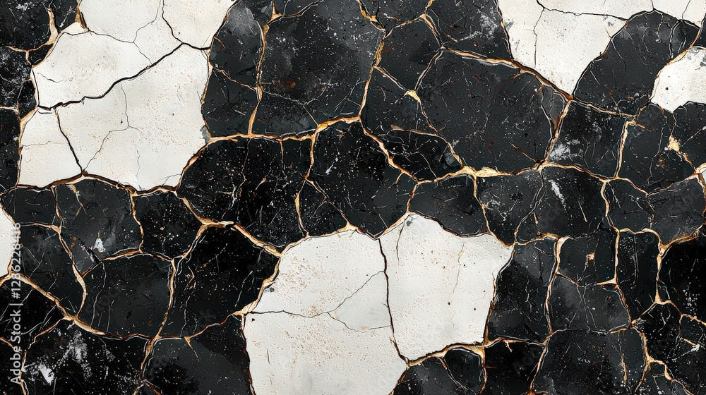Poster elegant black and white marble pattern featuring intricate veining and textures for design