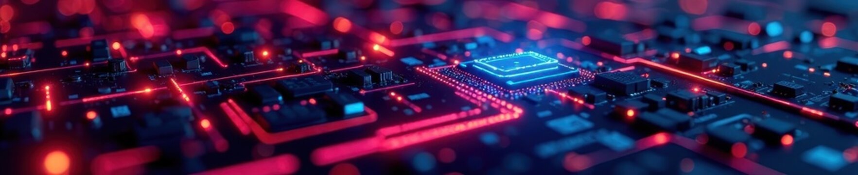 Abstract circuit board glow, binary code streams, abstract background, illustration