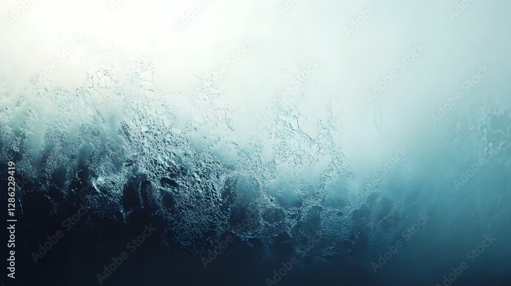 Aufkleber Crashing Wave in Stormy Seascape   Powerful Ocean Turbulence and Dramatic Atmospheric Conditions  Moody Intense and Captivating Seascape with Waves Foam and Mist