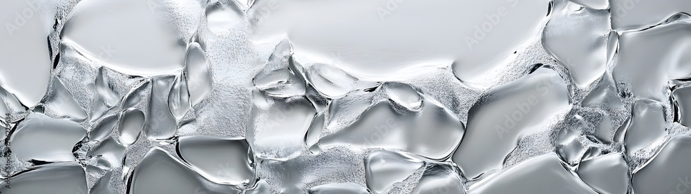Aufkleber Crumpled crushed and fragile icy crystal texture creating an abstract minimalist winter background  Frozen transparent and highly reflective surface with a glossy shiny and crystalline appearance