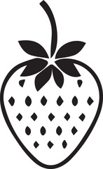 A black and white strawberry silhouette design - strawberry icon design
