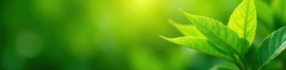 Obraz premium Pale yellow-green leaves on vibrant plant, close-up, fresh, spring, tone