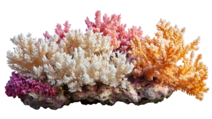 Selbstklebende Fototapeten Vibrant coral reef underwater png image transparent background natural environment colorful display © Prompt2image