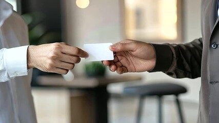 1_Businessperson handing loyalty card to satisfied customer