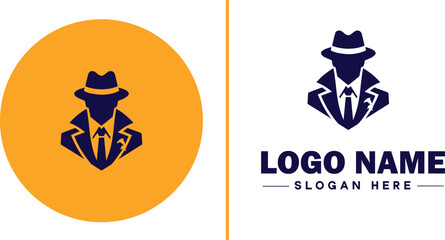 Detective Agency icon Private investigation firm Investigative agency Detective service flat logo sign symbol editable vector