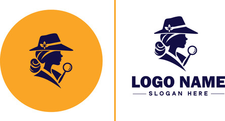 Detective Agency icon Private investigation firm Investigative agency Detective service flat logo sign symbol editable vector
