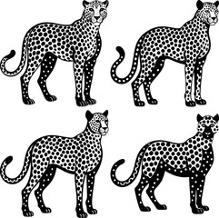 ersatile Cheetah Silhouette Vector Icon Ideal for Digital & Print Use.