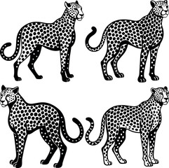 ersatile Cheetah Silhouette Vector Icon Ideal for Digital & Print Use.