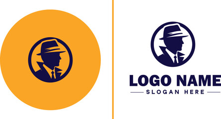 Detective Agency icon Private investigation firm Investigative agency Detective service flat logo sign symbol editable vector