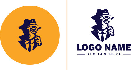 Detective Agency icon Private investigation firm Investigative agency Detective service flat logo sign symbol editable vector
