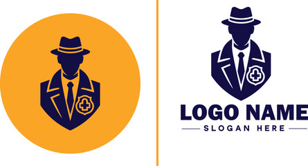 Detective Agency icon Private investigation firm Investigative agency Detective service flat logo sign symbol editable vector
