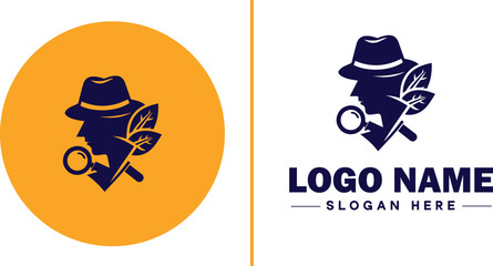 Detective Agency icon Private investigation firm Investigative agency Detective service flat logo sign symbol editable vector