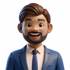 Happy smiling bearded indian business man small business owner company leader sales manager successful lawyer looking at camera standing in office headshot portrait concept as Happy smiling bearded In