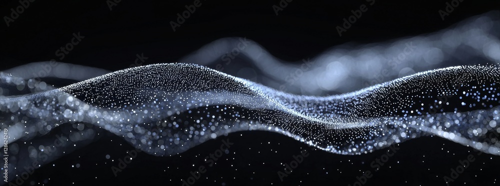 Aufkleber an illustration depicting a futuristic data stream in 3d, focusing on data transfer technology, cybe