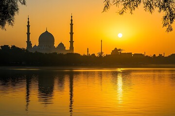 Fototapeta premium Warm and Inviting Suhoor Scene with Peaceful Ambiance