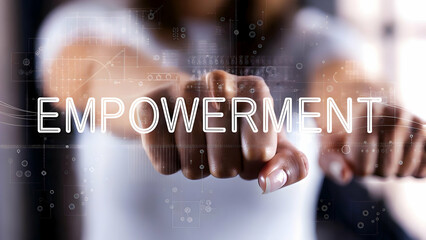 Empowerment in Focus: Glossy Holographic Image of Plus Size Model's Hands - Perfect for Strength Campaigns with Generous Copy Space for Impactful Messaging