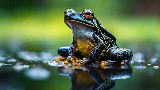 a frog in the swamp footage