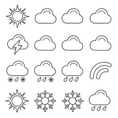 Weather Elements Icon Set Flat Vector Illustration