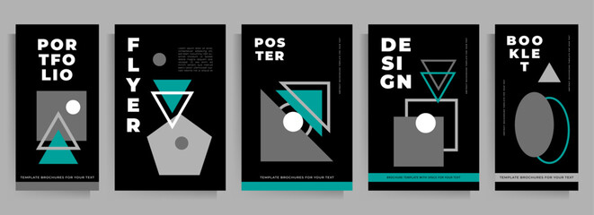Cover design for brochure, booklet, book, poster, flyer. Set of vector geometric patterns. 