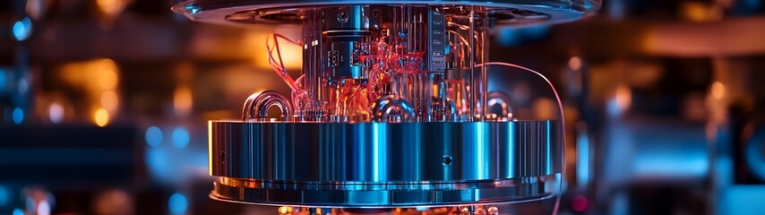 Futuristic electrical transformer coil emitting vibrant pulsing energy  Complex electronic circuit system generating high voltage power and electricity