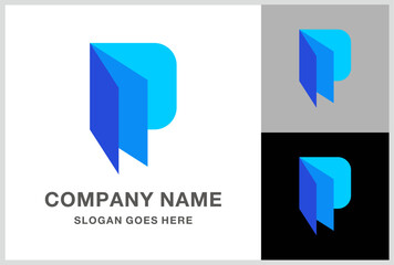 Monogram Letter P Paper Business Company Stock Vector Logo Design Template
