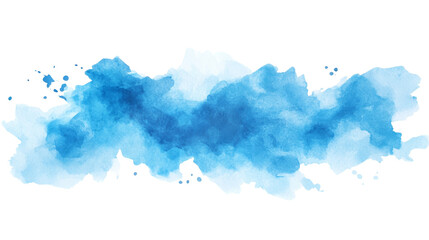 Dynamic blue watercolor splash transparent background png format white space artistic concept
