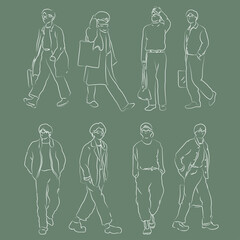 Doodle of men in minimalist art style