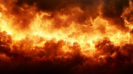 Fototapeta premium Fiery Inferno Sky Apocalyptic Cloudscape