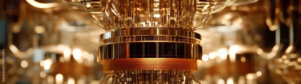 Poster Futuristic image showcasing the intricate and complex quantum computing circuitry representing the technological advancements and the bright future of innovation in the digital and scientific realms