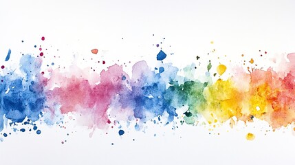 Obraz premium Abstract Watercolor Rainbow Splashes Background