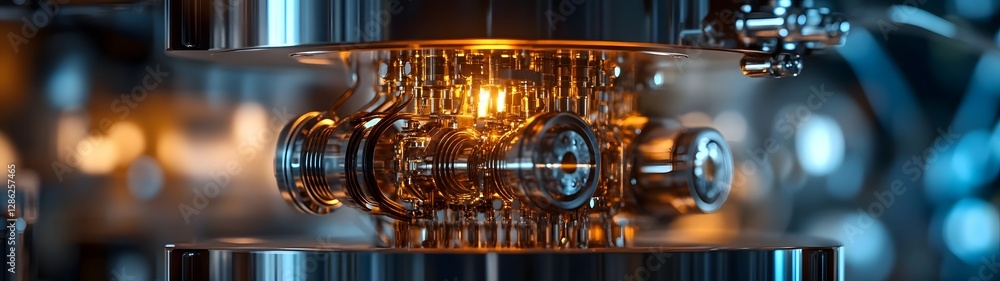 Poster futuristic metallic machinery intricate glowing circuits and sleek industrial design elements come t