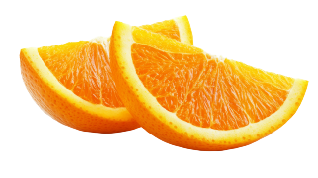 Fresh orange slices on transparent background png format white space high-quality food image