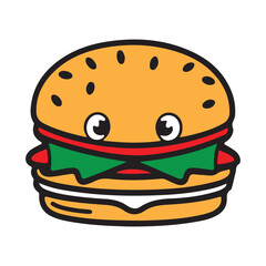 Hamburger Line Art Vector And Illustration 1