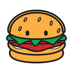 Hamburger Line Art Vector And Illustration 2