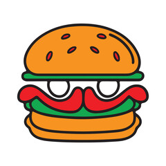 Hamburger Line Art Vector And Illustration