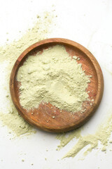 wooden plate with wasabi powder