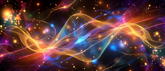 Fototapeta premium Background image of a world where different dimensions of space dance wildly