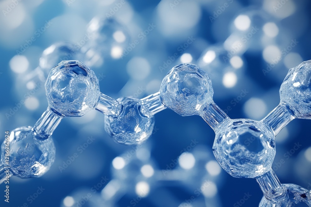 Poster detailed view of molecular structures showcasing connections and interactions in a scientific enviro