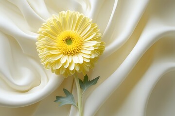 yellow flower on a white background
