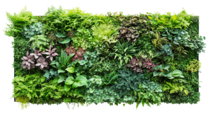 Lush greenery wall art urban space png transparent background white environment nature concept