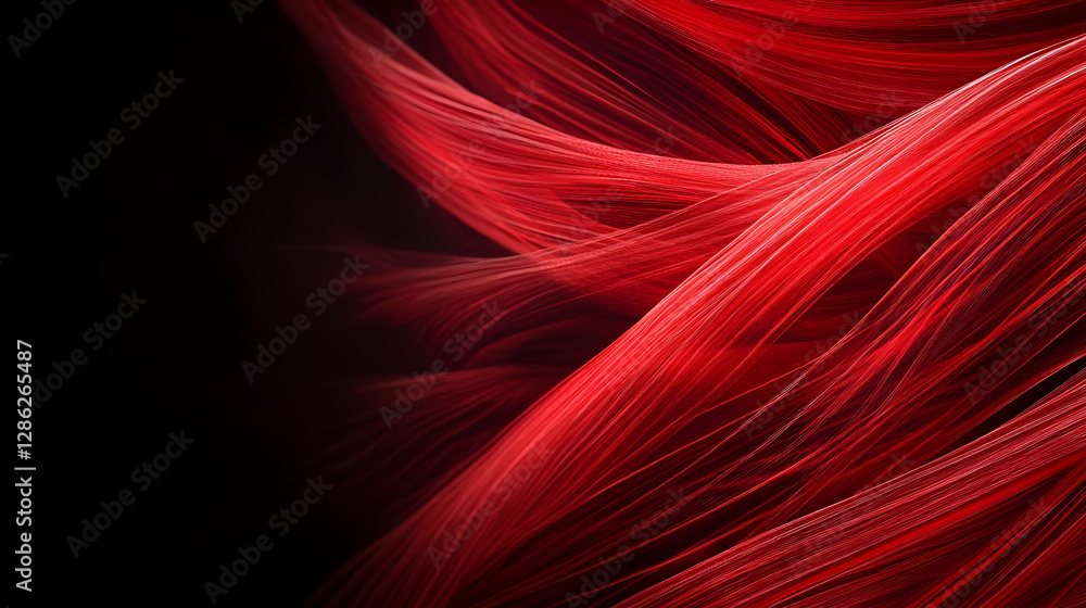 Poster abstract red lines create a dynamic and captivating visual effect against a dark background, perfect