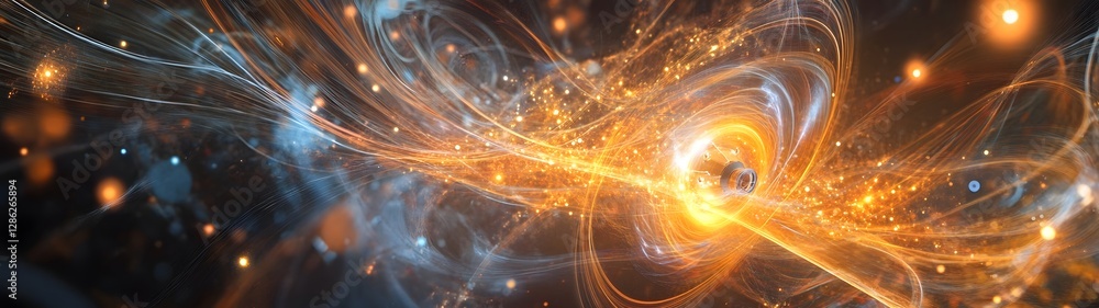 Aufkleber Galactic Energy Explosion Cosmic Nebula Burst with Vibrant Glowing Plasma and Dynamic Space Particles   Abstract Digital Artwork Depicting the Powerful and Captivating Energy of the Universe