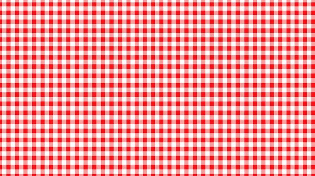 Red gingham tablecloth seamless pattern background