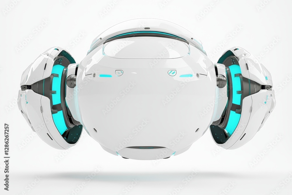 Poster an isolated modern design ai robot on a white background