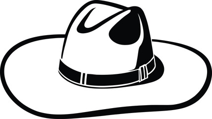 A black and white logo type hat silhouette design - hat icon design