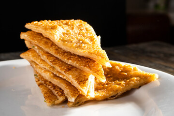 Homemade Chinese green onion pancakes. Fried Green Onion Cakes