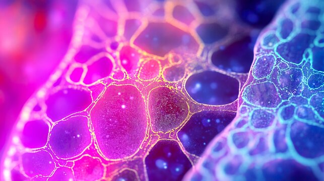 Close up of interconnected neurons in a human brain showing synaptic connections