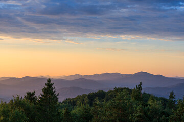 sunset in the mountains